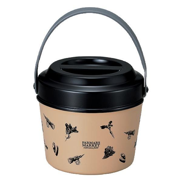お弁当箱 2段 バケットランチ ファーマーズマーケット 600ml ランチボックス HAKOYA （ 弁当箱 レンジ対応 食洗機対応 どんぶり 日本製 女子 大人 ランチグッズ 弁当 お弁当グッズ 二段 二段弁当箱 バケツ ドーム ドーム型 丼 ） 【 ベージュ 】