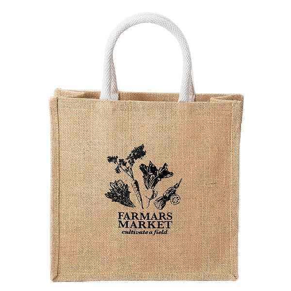 ランチバッグ スクエア トートバッグ ファーマーズマーケット HAKOYA （ エコバッグ ランチトート お弁当 袋 弁当 弁当箱 お弁当箱 お弁当入れ ランチグッズ お弁当グッズ ジュート バッグ サブバッグ ランチトートバッグ 麻バッグ ）