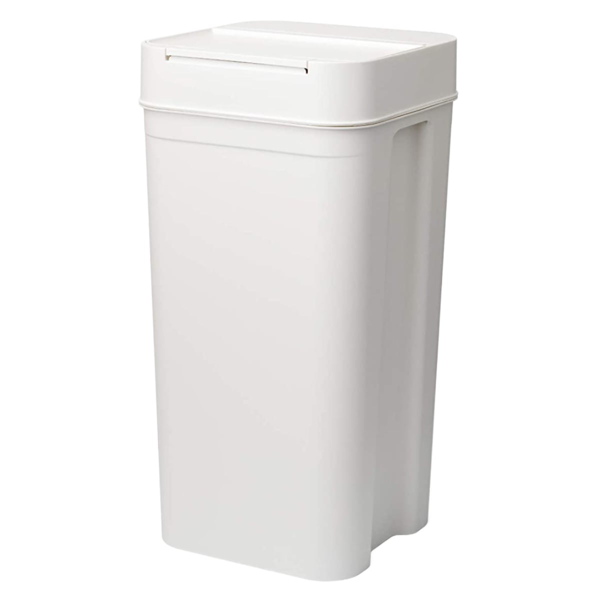 ゴミ箱 45Ｌ シールズ 密閉 （ ごみ箱 45リットル 幅31.5 ニオイ 防止 分別 プッシュ ふた 角型 キッチン スリム 防臭 ふた付き パッキン 袋 見えない 棚下 カウンター ラック 下 生ゴミ おむつ シンプル ） 【ホワイト】