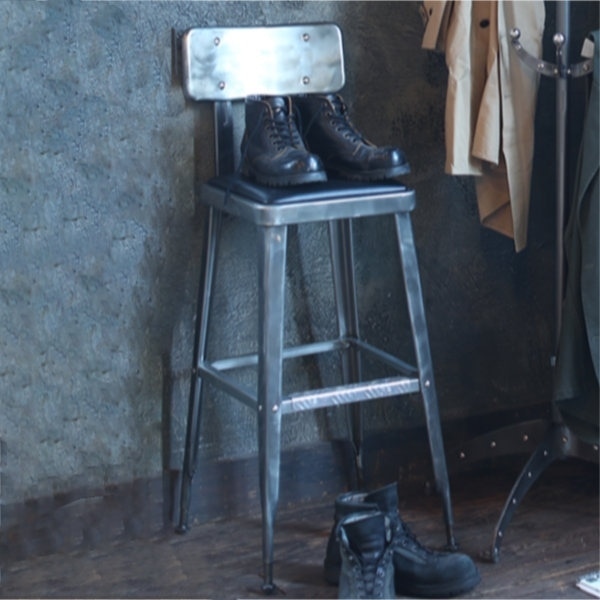 カウンターチェア ダルトン DULTON 座面高75cm スタンダードバーチェア 椅子 チェア スチール メッキ （ チェアー ハイチェア カウンター 背もたれ付き カウンタースツール ハイスツール キッチンチェア おしゃれ イス ）