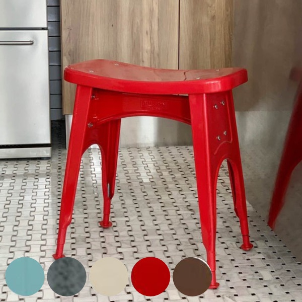 スツール 高さ46cm ダルトン DULTON キッチン 腰掛 スチール ヴィンテージ調 椅子 カラー （ イス いす 腰掛け チェア チェアー 玄関 ミニチェア リビング スチールチェア キッチンスツール インダストリアル おしゃれ ） 【グレー】