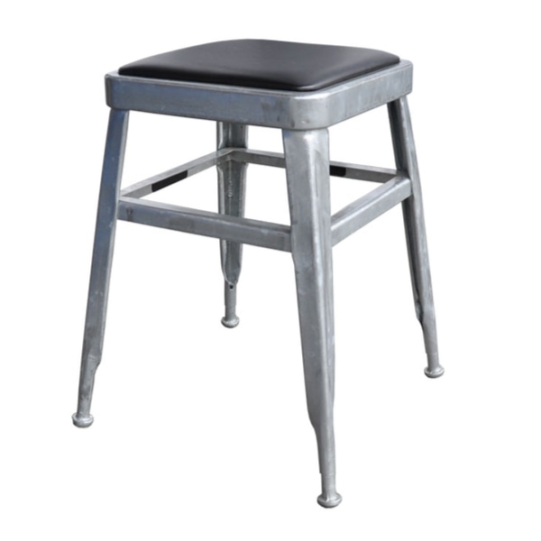 スツール 高さ45cm ダルトン DULTON ライトスツール クッション 腰掛 スチール ヴィンテージ調 椅子 メッキ （ イス いす 腰掛け チェア キッチン チェアー リビング ダイニング キッチンスツール おしゃれ スタッキング ）