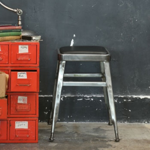 スツール 高さ45cm ダルトン DULTON ライトスツール クッション 腰掛 スチール ヴィンテージ調 椅子 RAW （ イス いす 腰掛け チェア キッチン チェアー リビング ダイニング キッチンスツール おしゃれ スタッキング ）