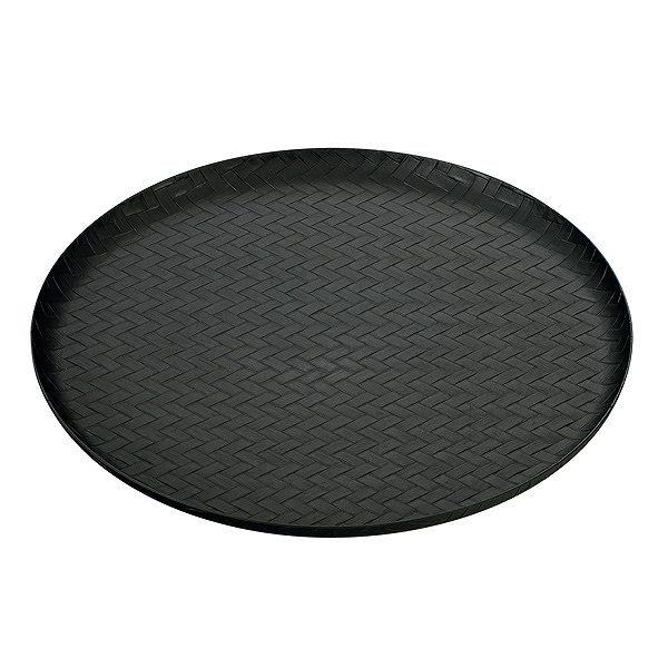 お盆 32cm 丸盆 あじろ HAKOYA トレー ランチョンマット プレイスマット プラスチック 日本製 （ トレイ 網代 丸 盆 ラウンド キッチントレー 黒 配膳 キッチン用品 丸型 おしゃれ シンプル 和モダン ）