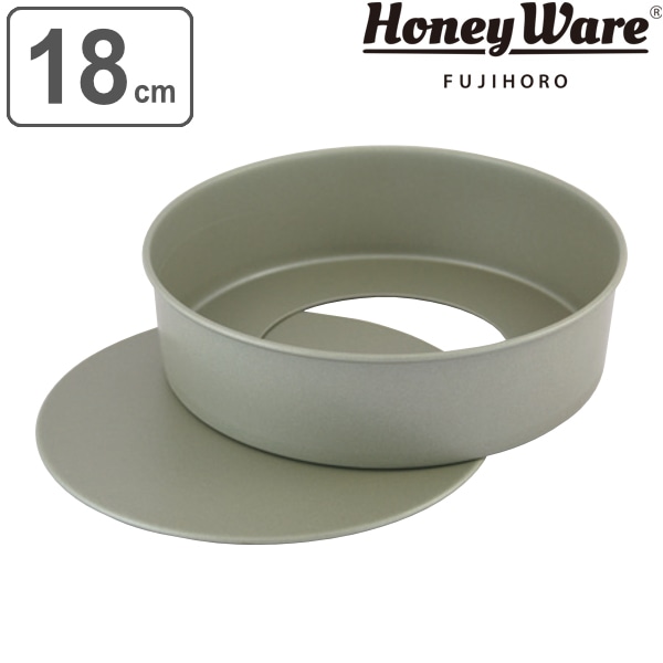チーズケーキ型 底取 18cm デコ型 スチール フッ素樹脂加工 富士ホーロー （ ケーキ型 丸 ホールケーキ 型 6号 ケーキ フッ素加工 ホールケーキ型 焼き型 スポンジケーキ パン お菓子作り 製菓道具 ）