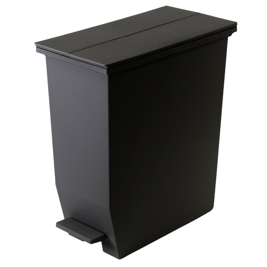 ゴミ箱 35L SOLOW ソロウ ペダルオープンスリム （ ごみ箱 35リットル ペダル式 ふた付き 両開き 分別 棚下 カウンター下 スリム 幅22 キッチン 角型 高さ揃う シンプル おしゃれ ） 【ブラック】
