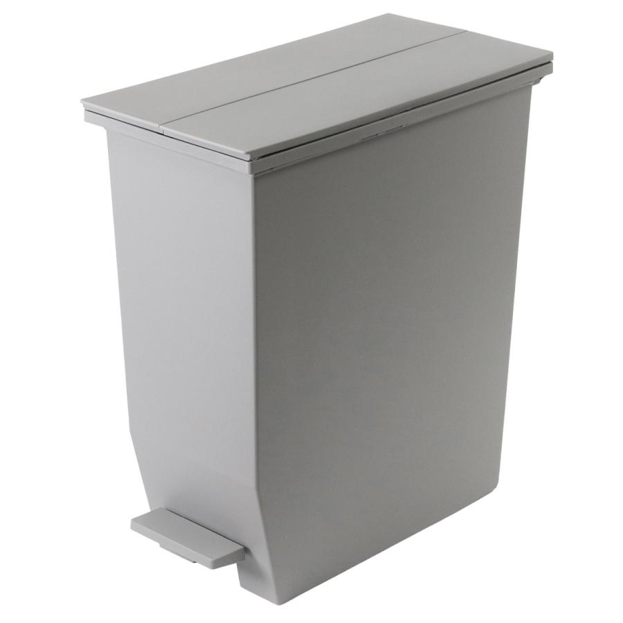 ゴミ箱 35L SOLOW ソロウ ペダルオープンスリム （ ごみ箱 35リットル ペダル式 ふた付き 両開き 分別 棚下 カウンター下 スリム 幅22 キッチン 角型 高さ揃う シンプル おしゃれ ） 【グレー】