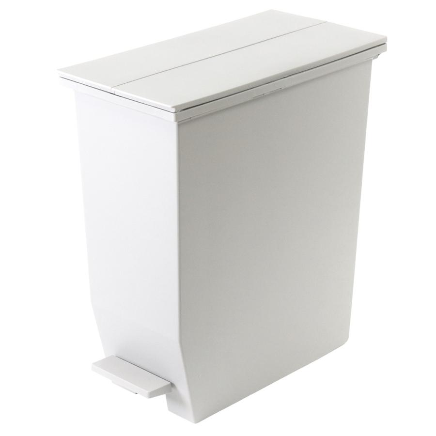 ゴミ箱 35L SOLOW ソロウ ペダルオープンスリム （ ごみ箱 35リットル ペダル式 ふた付き 両開き 分別 棚下 カウンター下 スリム 幅22 キッチン 角型 高さ揃う シンプル おしゃれ ） 【ホワイト】