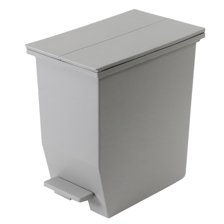 ゴミ箱 45L SOLOW ソロウ ペダルオープンスリム （ ごみ箱 45リットル ペダル式 ふた付き 両開き 分別 棚下 カウンター下 スリム 幅27 キッチン 角型 高さ揃う ホワイト ブラック シンプル おしゃれ ） 【グレー】