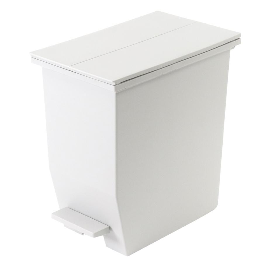ゴミ箱 45L SOLOW ソロウ ペダルオープンスリム （ ごみ箱 45リットル ペダル式 ふた付き 両開き 分別 棚下 カウンター下 スリム 幅27 キッチン 角型 高さ揃う ホワイト ブラック シンプル おしゃれ ） 【ホワイト】