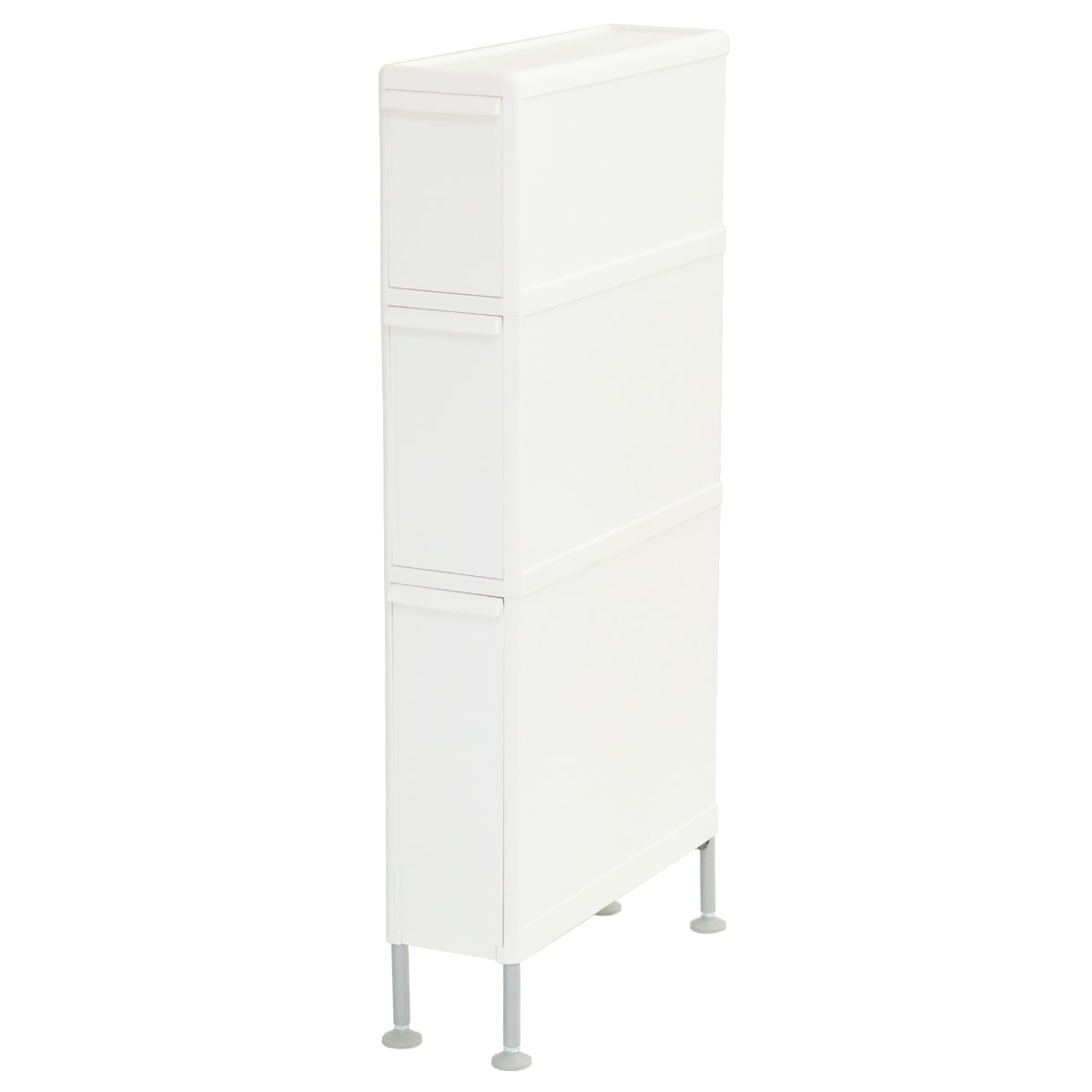 隙間収納 洗面所 段差をまたげる隙間ストッカー 3段 幅14cm （ 隙間 収納 洗濯機横 すきま収納 洗濯機 キッチン ランドリー収納 14cm ランドリー スリム ストッカー 引き出し トイレ トイレ収納 三段 15cm ） 【ホワイト】