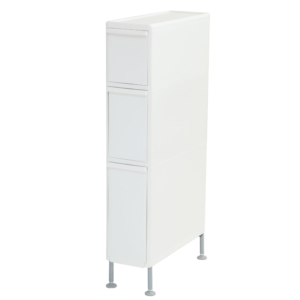 隙間収納 洗面所 段差をまたげる隙間ストッカー 3段 幅17cm （ 隙間 収納 洗濯機横 すきま収納 洗濯機 キッチン ランドリー収納 17cm ランドリー スリム ストッカー 引き出し トイレ トイレ収納 三段 18cm ） 【ホワイト】