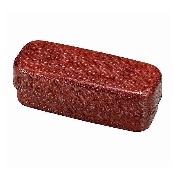 お弁当箱 2段 510ml HAKOYA あじろ スリムランチ （ 弁当箱 ランチボックス レンジ対応 食洗機対応 スリム 入れ子式 はこや ハコヤ 和風 和柄 和 二段 あじろ弁当 二段弁当箱 ベルト付き ） 【 レッド 】