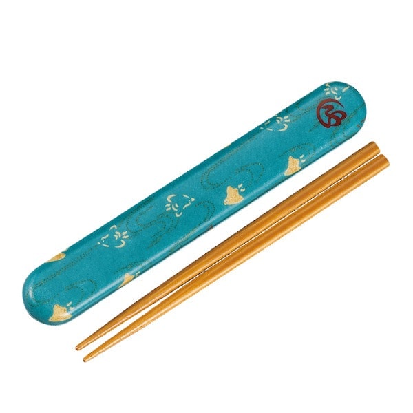 箸箱セット 18cm 箸 布貼 和布 （ お箸 箸箱 18センチ カトラリー 天然木 木製 和柄 お弁当用 持ち運び 携帯用 給食 お弁当 弁当 大人 和風 日本製 ）【 千鳥 】