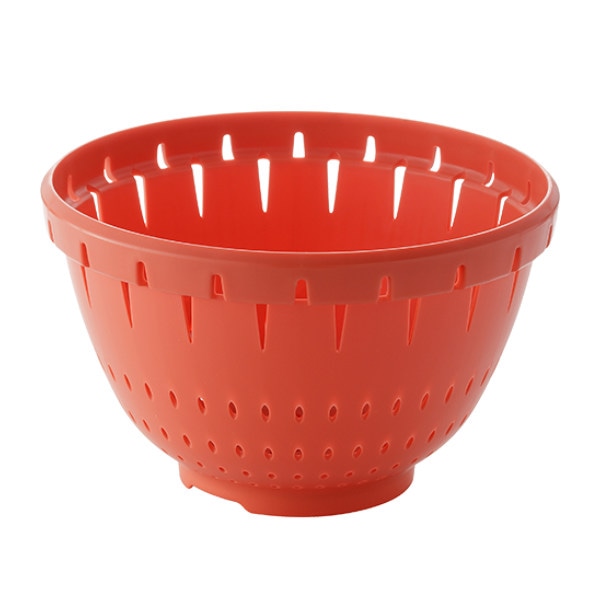 ざる コランダー L 直径21.5cm リベラリスタ 電子レンジ対応 抗菌 防汚 （ 食洗機対応 ザル 水切りザル 耐熱ザル 21.5センチ 水切り 湯切り 下ごしらえ 抗菌加工 防汚加工 日本製 ）【 レッド 】