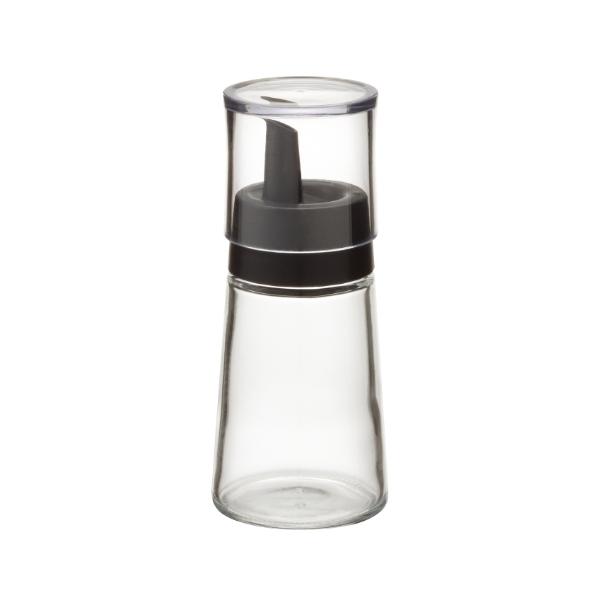 調味料入れ 液体用 S 80ml スタビアリュクス （ オイルボトル 調味サーバー 詰め替えボトル 詰替えボトル フタ付き ドレッシングボトル ドレッシング入れ 自家製 調味料ボトル オイル差し 保存容器 容器 おしゃれ ） 【ブラック】