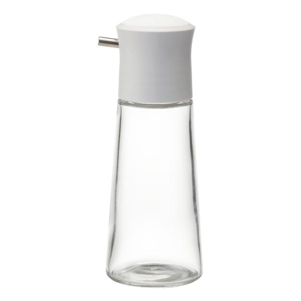 調味料入れ M 140ml プッシュ式 スタビアリュクス 醤油差し 調味差し （ 醤油さし 醤油入れ しょうゆ差し しょうゆ入れ 液だれしない ガラス製 しょう油入れ ワンプッシュ 卓上 調味料 入れ 容器 ボトル 保管 保存 ）【 ホワイト 】