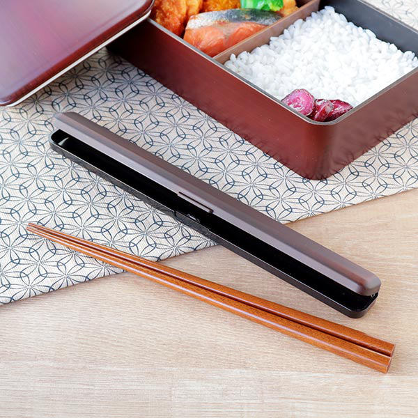箸箱セット 22.5cm 箸 箸箱 木目塗 栃木目 （ 箸＆箸箱セット 箸・箸箱セット 箸＆ケース お箸 はし箱 セット 大人 日本製 22.5センチ 木製 カトラリー 箸ケース付き お弁当用 持ち運び 携帯用 弁当 ）