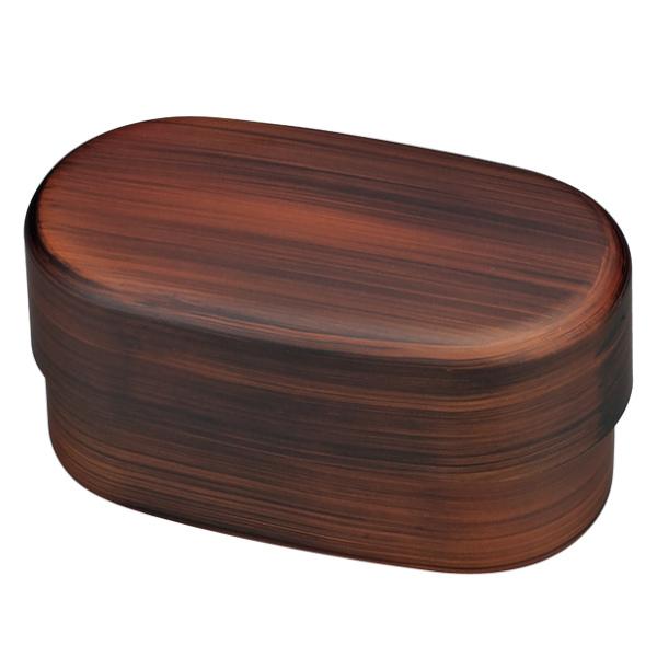 お弁当箱 2段 830ml ジャンボ小判ランチ 木目塗 栃木目 ランチボックス （ 弁当箱 二段 弁当 レンジ対応 食洗機対応 男子 大容量 木目 日本製 大人 レンジOK 食洗機OK お弁当 入れ子式 ランチベルト付き 男性 ランチ ）