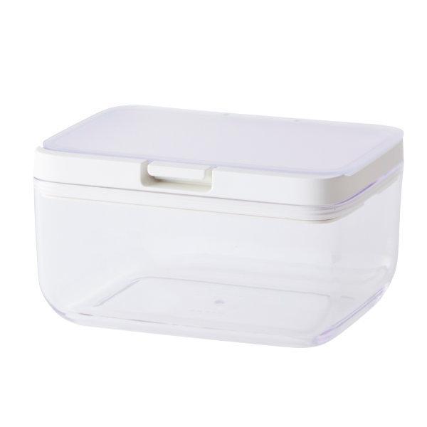 マーナ 保存容器 700ml ワイドショート パッキン付き GOOD LOCK CONTAINER グッドロックコンテナ （ MARNA キャニスター 調味料入れ プラスチック キッチン 積み重ね スタッキング 収納 シンク下 ワンタッチ 保存 容器 軽量 ）【 クリア 】