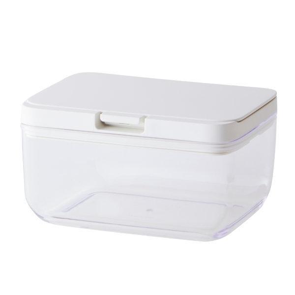 マーナ 保存容器 700ml ワイドショート パッキン付き GOOD LOCK CONTAINER グッドロックコンテナ （ MARNA キャニスター 調味料入れ プラスチック キッチン 積み重ね スタッキング 収納 シンク下 ワンタッチ 保存 容器 軽量 ）【 ホワイト 】