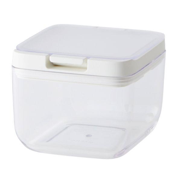 マーナ 保存容器 450ml ショート パッキン付き （ MARNA キャニスター 調味料入れ プラスチック キッチン 積み重ね スタッキング 収納 シンク下 ワンタッチ 保存 容器 軽量 ）【 クリア 】