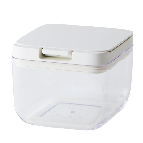 マーナ 保存容器 450ml ショート パッキン付き （ MARNA キャニスター 調味料入れ プラスチック キッチン 積み重ね スタッキング 収納 シンク下 ワンタッチ 保存 容器 軽量 ）【 ホワイト 】