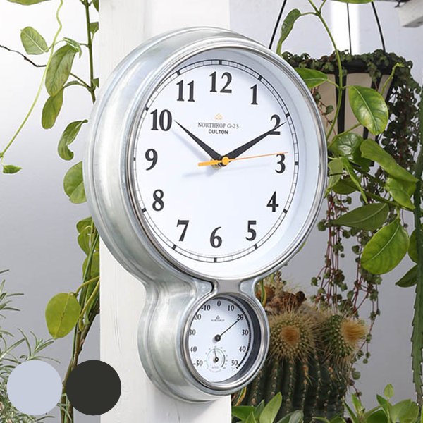 掛け時計 ダルトン DULTON 湿度計 時計 ノースロップ （ 掛時計 シンプル 北欧 おしゃれ 音がしない 静音 クロック ウォールクロック 北欧風 大きめ リビング 寝室 玄関 書斎 子供部屋 部屋 ダイニング キッチン ） 【 ブラック 】