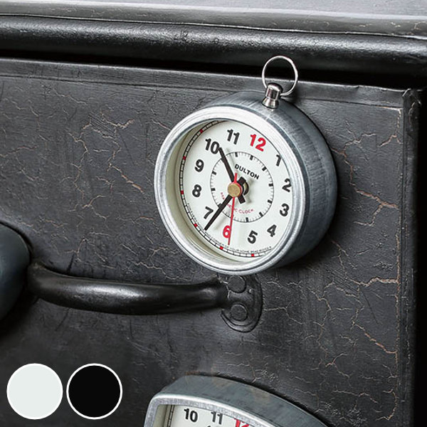 時計 マグネティッククロック ラウンド 丸型 小さい マグネット DULTON ダルトン （ とけい 小さめ コンパクト おしゃれ クロック インダストリアル 磁石 くっつく 玄関 冷蔵庫 デスク 寝室 キッチン インテリア ） 【ブラック】