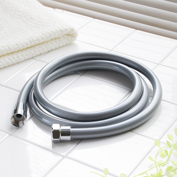 シャワーホース 1.8m アラミック 高耐久 抗菌シャワーホース シルバー シャワー ホース 取り換え用 （ 付け替え用 シャワー用品 取替え 交換 抗菌 防カビ 銀 やわらかい 強い 長い 180cm ）