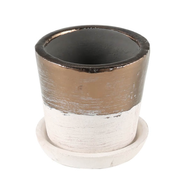 植木鉢 テラコッタ 鉢 プランター バイカラーポット XS ダルトン DULTON （ ポット プラントポット 穴あり 水抜き穴 園芸 ソーサー 受け皿 付き インテリア おしゃれ フラワーポット 鉢植え ）