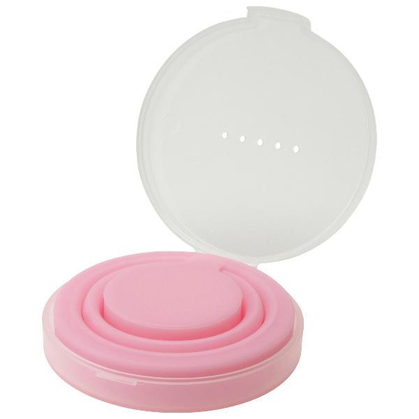 MARNA マーナ うがいコップ たためる携帯うがいコップ ケース付き 携帯 持ち運び コップ （ 折りたたみコップ うがい 手洗いうがい 95ml 携帯用コップ 非常時 薬 シリコンコップ 歯みがきコップ 折り畳み コンパクト ケース ）【 ピンク 】