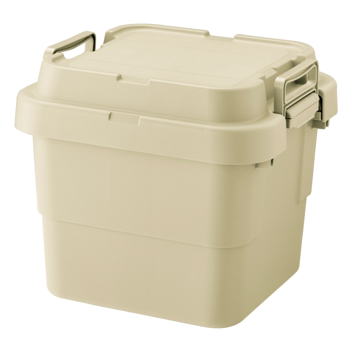 収納ボックス 幅40×奥行39×高さ35.7cm トランクカーゴ TC-30S 収納ケース （ 座れる 屋外 スタッキング 収納 ボックス ケース 頑丈箱 フタ付き 工具箱 プラスチック アウトドア 持ち手付き 日本製 おしゃれ 車載 コンテナ ） 【ベージュ】