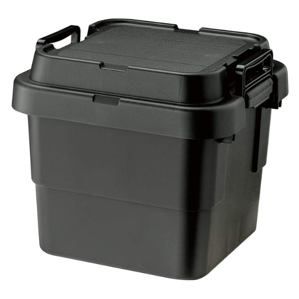 収納ボックス 幅40×奥行39×高さ35.7cm トランクカーゴ TC-30S 収納ケース （ 座れる 屋外 スタッキング 収納 ボックス ケース 頑丈箱 フタ付き 工具箱 プラスチック アウトドア 持ち手付き 日本製 おしゃれ 車載 コンテナ ） 【ブラック】