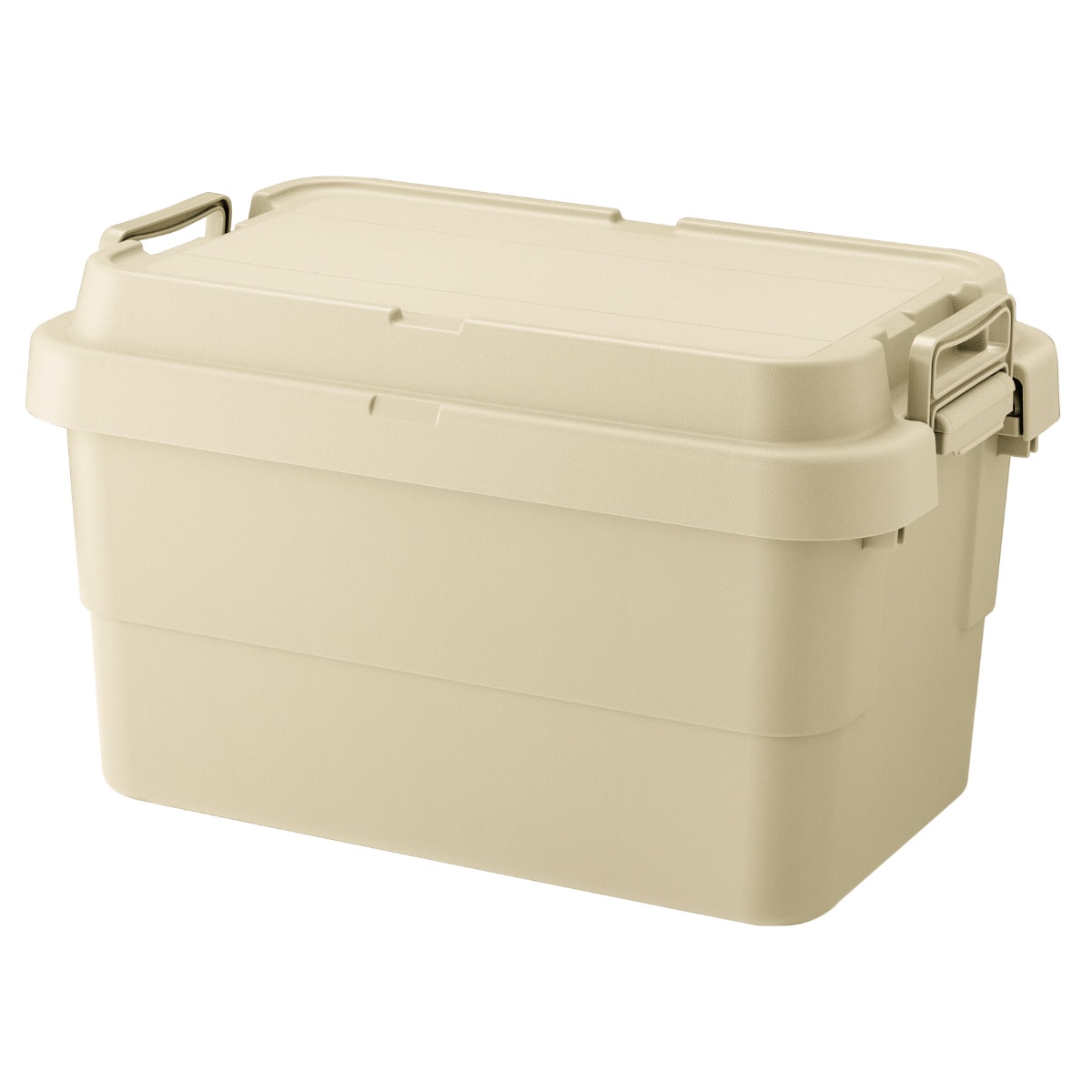 収納ボックス 幅60×奥行39×高さ35.7cm トランクカーゴ TC-50S 収納ケース （ 座れる 屋外 スタッキング 収納 ボックス ケース 頑丈箱 フタ付き コンテナ 工具箱 プラスチック アウトドア 持ち手付き 日本製 おしゃれ 車載 ） 【ベージュ】