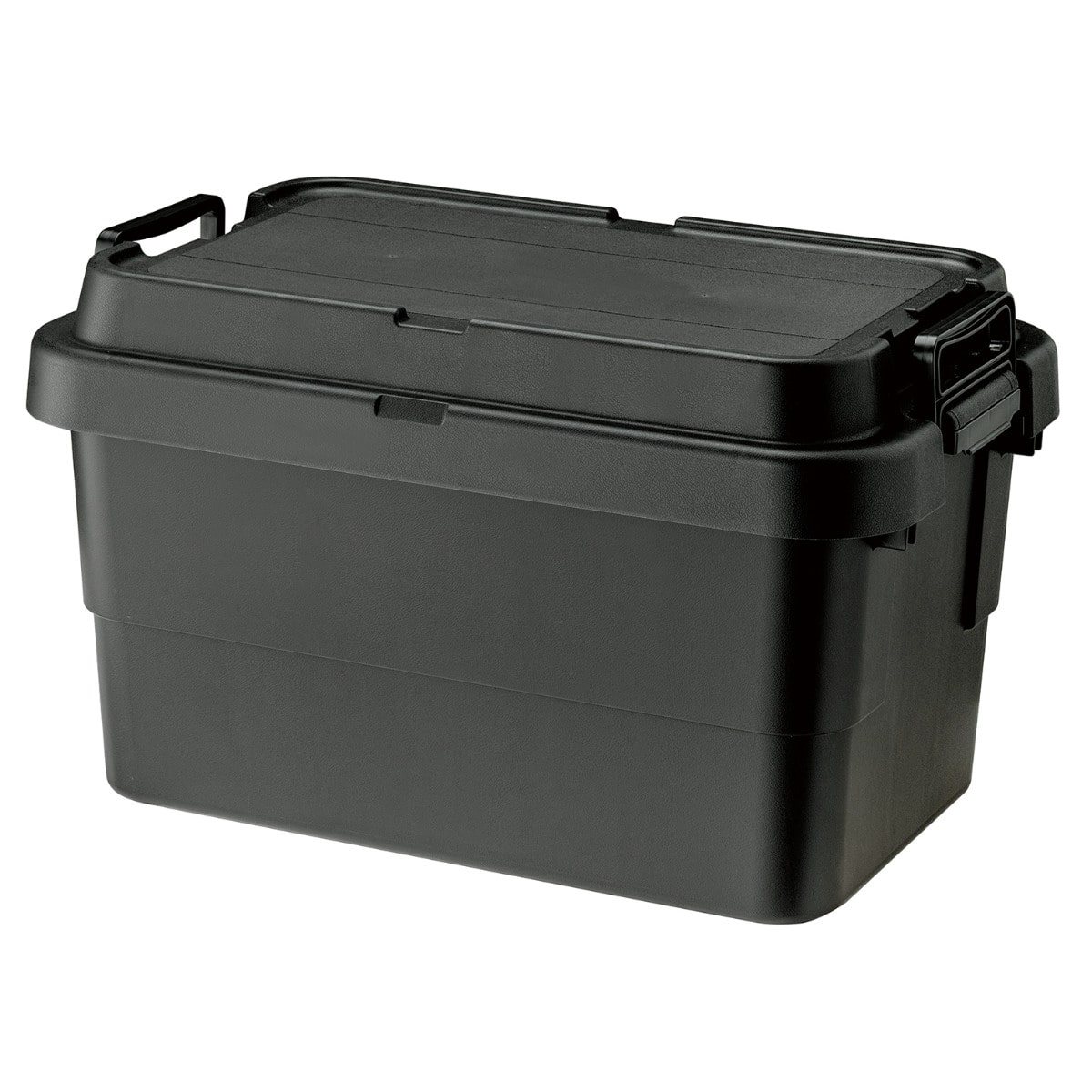 収納ボックス 幅60×奥行39×高さ35.7cm トランクカーゴ TC-50S 収納ケース （ 座れる 屋外 スタッキング 収納 ボックス ケース 頑丈箱 フタ付き コンテナ 工具箱 プラスチック アウトドア 持ち手付き 日本製 おしゃれ 車載 ） 【ブラック】