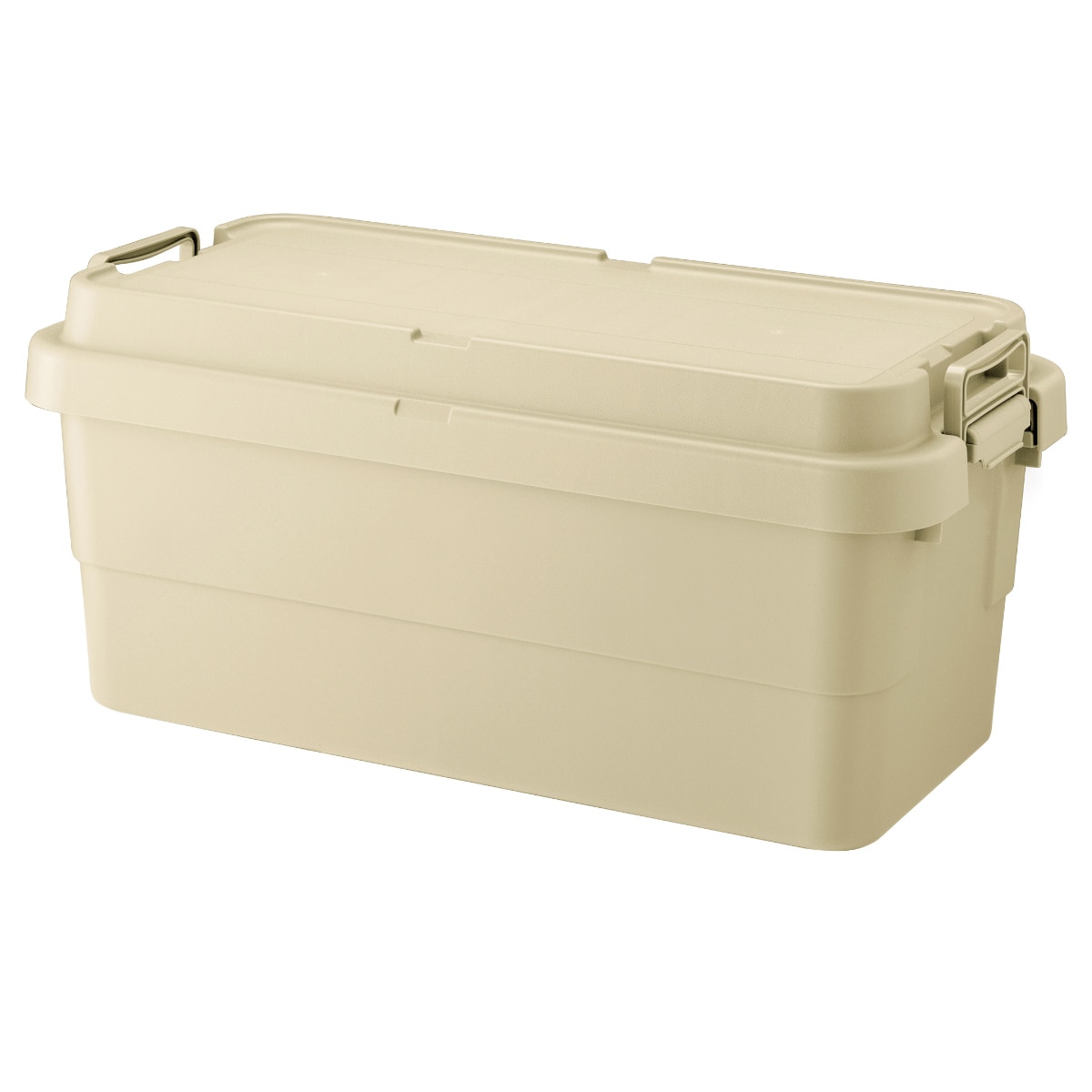 収納ボックス 幅78×奥行39×高さ35.7cm トランクカーゴ TC-70S 収納ケース （ 座れる 屋外 スタッキング 収納 ボックス ケース 頑丈箱 フタ付き コンテナ 工具箱 プラスチック アウトドア 持ち手付き 日本製 おしゃれ 車載 ） 【ベージュ】
