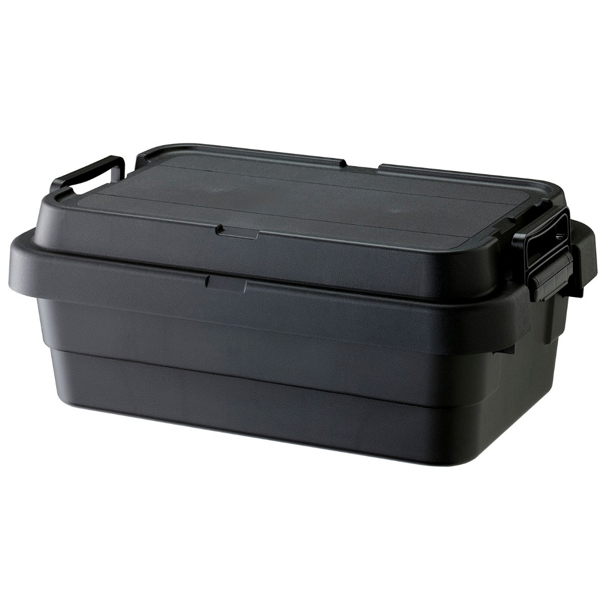 収納ボックス 幅60×奥行39×高さ24cm トランクカーゴ TC-50S LOW 収納ケース （ 座れる 屋外 スタッキング 収納 ボックス ケース 頑丈箱 フタ付き コンテナ 工具箱 プラスチック アウトドア 持ち手付き 日本製 おしゃれ 車載 ） 【ブラック】