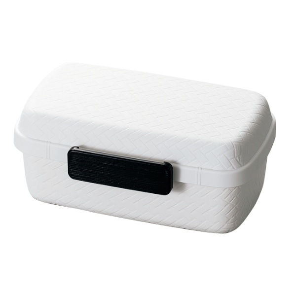 お弁当箱 1段 500ml あじろ モノトーン 一段弁当 小 2点ロック （ 弁当箱 ランチボックス レンジ対応 食洗機対応 大人 日本製 お弁当 弁当 一段 レンジOK 食洗機OK 仕切り付き ドーム蓋 ） 【 マットホワイト 】