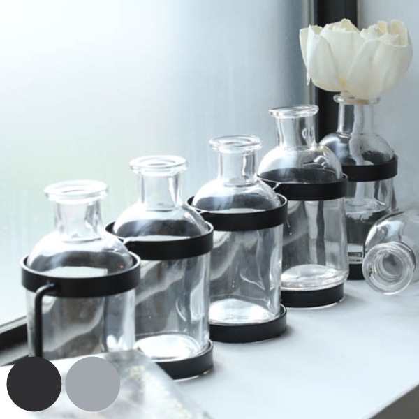 ディフューザー アロマディフューザーベース 5ボトル ソラフラワー ダルトン DULTON （ ルームフレグランス アロマ 芳香剤 フレグランス 玄関 リビング 部屋 廊下 花瓶 オブジェ 置物 ディスプレイ デコレーション ） 【 ブラック 】