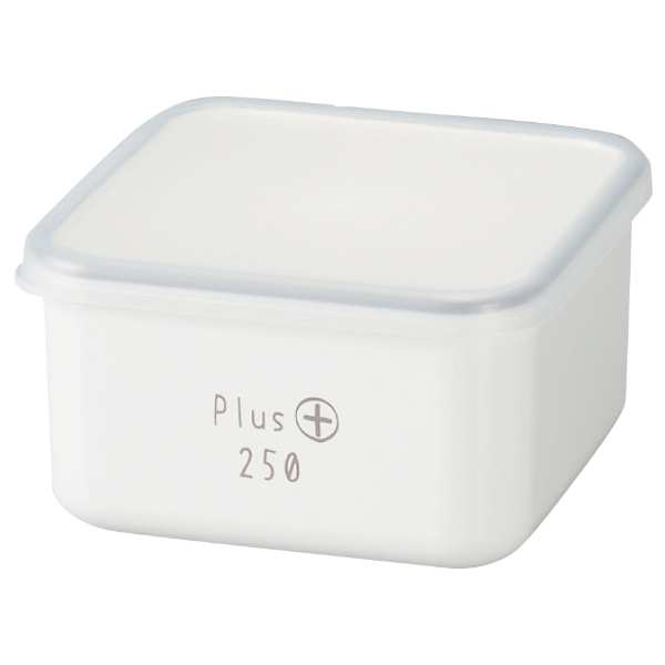 お弁当箱 1段 250ml スクエア ランチプラス S 白 （ 弁当箱 ランチボックス レンジ対応 食洗機対応 日本製 ホワイト レンジOK 食洗機OK お弁当 弁当 一段 作り置き シール容器 おかず容器 ）