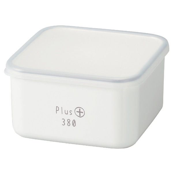 お弁当箱 1段 380ml スクエア ランチプラス M 白 （ 弁当箱 ランチボックス レンジ対応 食洗機対応 日本製 ホワイト レンジOK 食洗機OK お弁当 弁当 一段 作り置き シール容器 おかず容器 ）