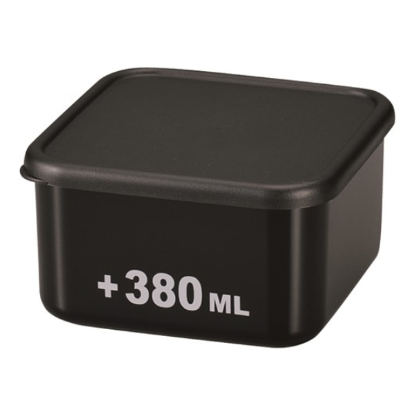 お弁当箱 1段 380ml スクエア ランチプラス M 黒 （ 弁当箱 ランチボックス レンジ対応 食洗機対応 日本製 ブラック レンジOK 食洗機OK お弁当 弁当 一段 作り置き シール容器 おかず容器 ）