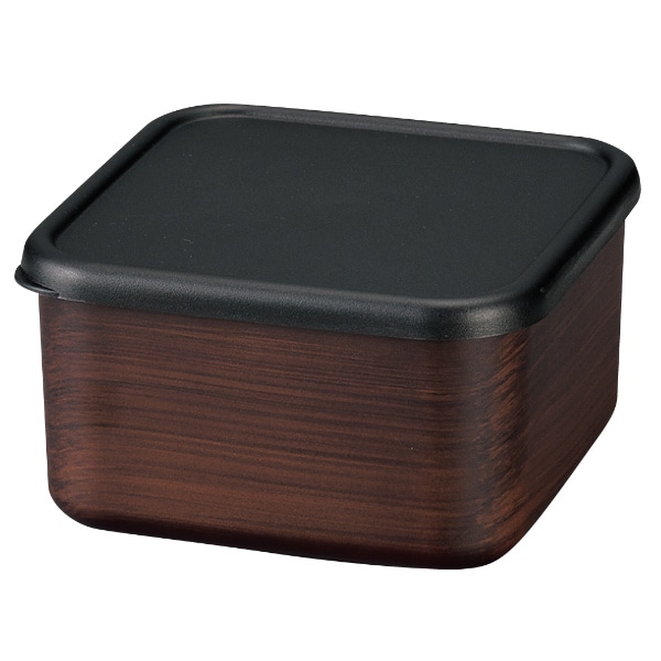 お弁当箱 1段 380ml スクエア ランチプラス M 栃木目 （ 弁当箱 ランチボックス レンジ対応 食洗機対応 一段 大人 レンジOK 食洗機OK お弁当 弁当 保存容器 一段弁当箱 木目 日本製 ）