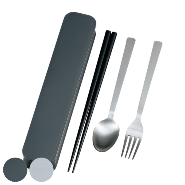 トリオセット 箸 スプーン フォーク 大人のカトラリー メタリック （ 食洗機対応 カトラリーセット お箸 木製 トリオ セット カトラリー 食洗機OK 携帯用カトラリー 弁当 お弁当 持ち運び お弁当用 携帯用 大人 日本製 ） 【 ブラック 】