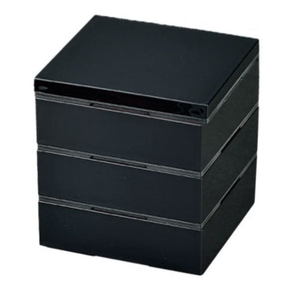 弁当箱 重箱 3段 3900ml 4人 5人用 18cm 角 三段重 黒内朱 （ お重 お重箱 御重 三段 3段重 レンジ対応 食洗機対応 中子付き 日本製 レンジOK 食洗機OK 4～5人 行楽弁当箱 和風 オードブル重 お正月 運動会 おせち料理 ）