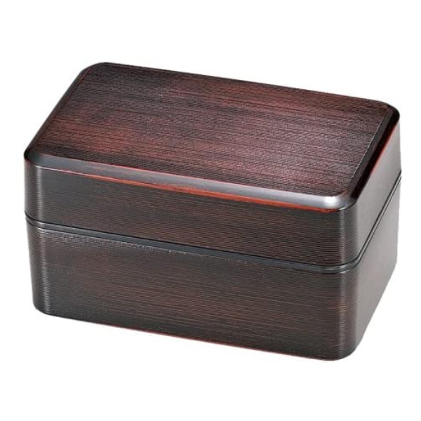 お弁当箱 2段 750ml 大和 千筋弁当 曙 （ 弁当箱 ランチボックス 二段 弁当 レンジ対応 食洗機対応 木目 大人 レンジOK 食洗機OK お弁当 弁当 ランチベルト付き 日本製 ）