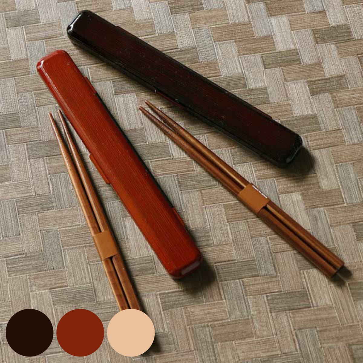 箸箱セット 18cm 箸 箸箱 （ 箸＆箸箱セット 箸・箸箱セット 箸＆ケース お箸 はし箱 セット 大人 日本製 18センチ 木製 カトラリー 箸ケース付き お弁当用 持ち運び 携帯用 弁当 ） 【ひのき】