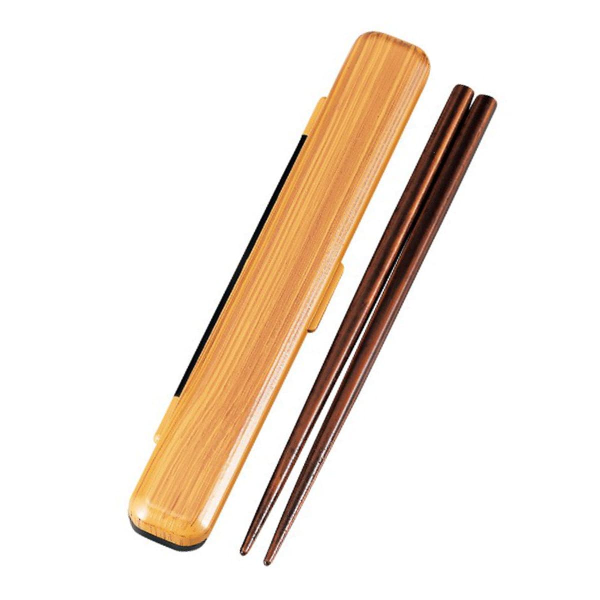 箸箱セット 18cm 箸 箸箱 （ 箸＆箸箱セット 箸・箸箱セット 箸＆ケース お箸 はし箱 セット 大人 日本製 18センチ 木製 カトラリー 箸ケース付き お弁当用 持ち運び 携帯用 弁当 ） 【ひのき】