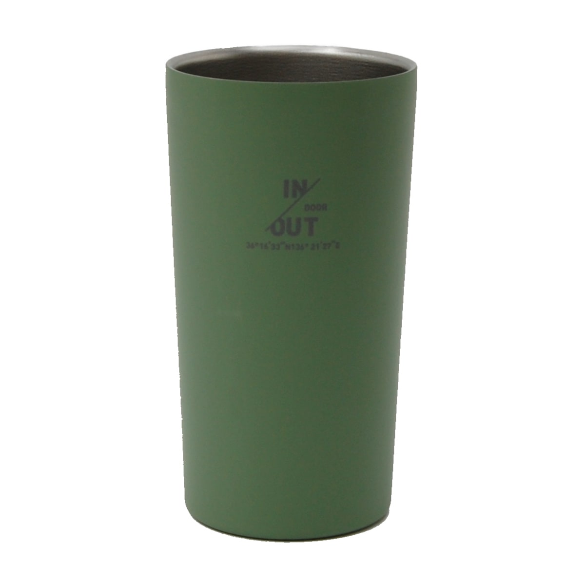 タンブラー 450ml 真空断熱 IN／OUTDOOR ステンレス （ ステンレスタンブラー 抗菌 コップ カップ 保温 保冷 真空二重構造 保温タンブラー 抗菌加工 マグカップ 保冷タンブラー おしゃれ かわいい ） 【 カーキ 】